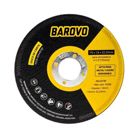 Disco De Corte Para Amoladora X X Barovo Ferromar