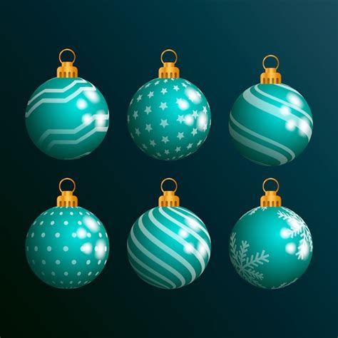 Free Vector Realistic Christmas Ball Ornaments Collection