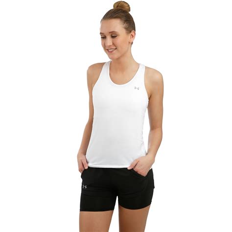 Under Armour Heatgear Racer Tank Top Damen Weiß Silber Online Kaufen