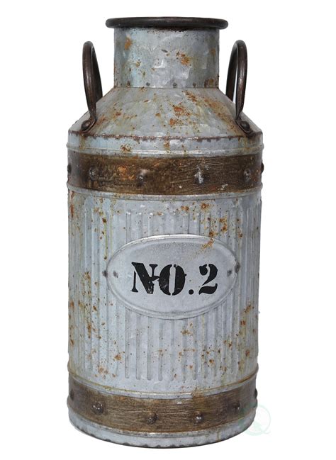 Galvanized Metal Rustic Milk Can Medium