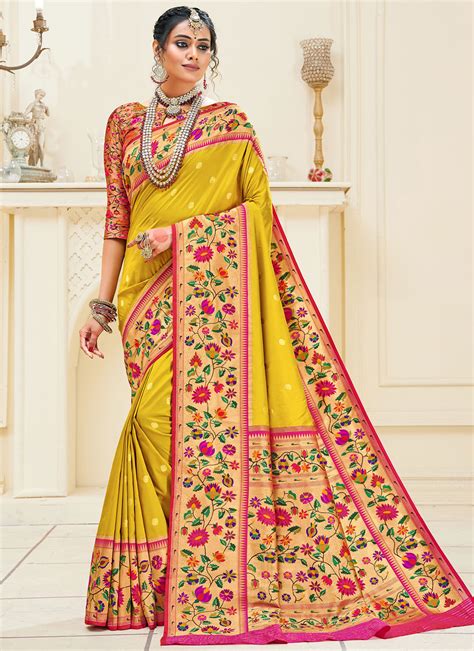 Buy Weaving Banarasi Silk Traditional Designer Saree Online 197227