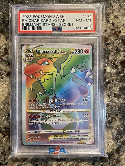 Pokemon Charizard Vstar Rainbow Ultra Rare Brilliant Stars Nm