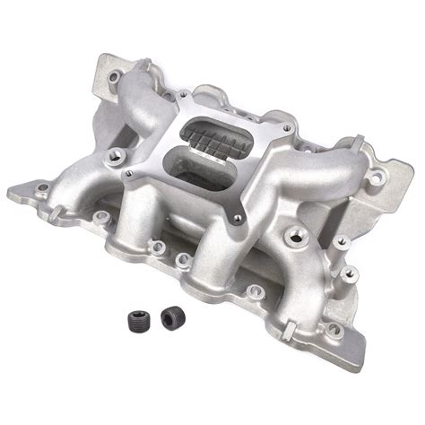 Oval Port Intake Manifold Air Gap Dual Plane Aluminum For Ford 351C 2V