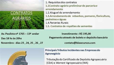 Tributação Do Agronegócio E Contratos Agrários