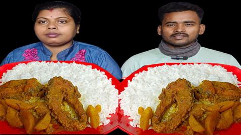 Spicy Fish Curry And Rice Eating Challenge Fish Curry And Rice Eating