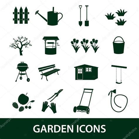 Garden Symbols Icons Eps10 Stock Vector Image By ©martin951 43491313