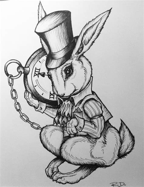 White Rabbit Alice In Wonderland Drawing At PaintingValley