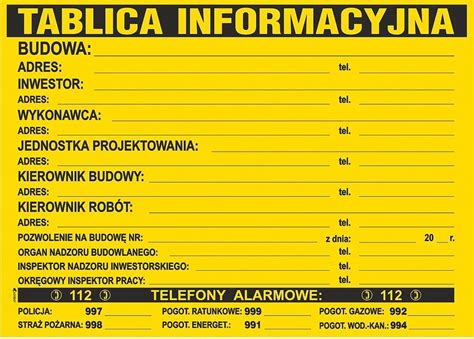 Anro Tablica Informacyjna Budowy 70X50cm Płyta Pcv Ceny i opinie