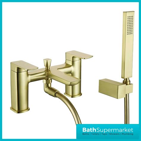 Synergy Studio D Brushed Brass Bath Shower Filler Mixer Tap Kit Sy