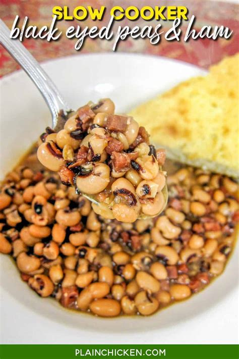 Slow Cooker Black Eye Peas And Ham Plain Chicken