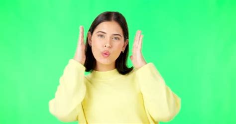 Green screen, funny face expression and ... | Stock Video | Pond5