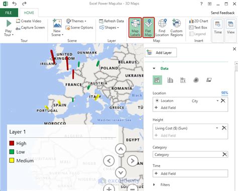 Excel Power Map (Create, Customize & Share) - ExcelDemy