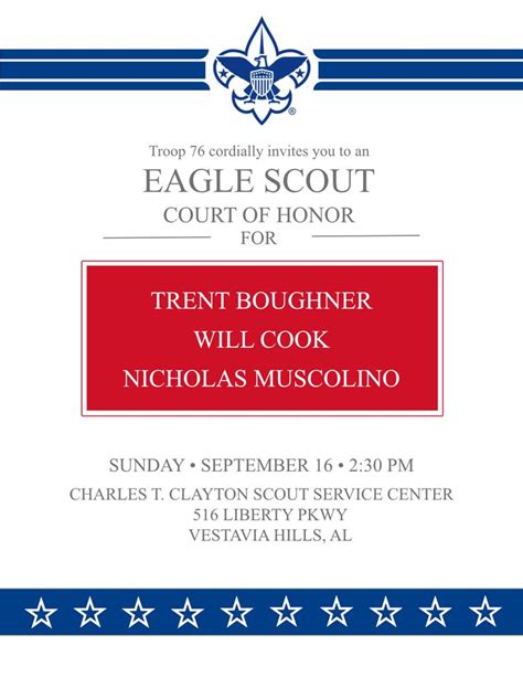 The Eagle Scout Court Of Honor Flyer