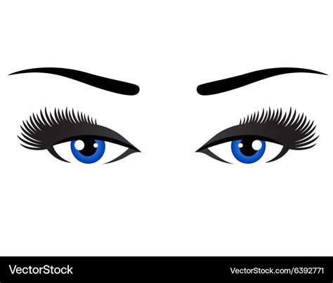 Blue eyes with long eyelashes Royalty Free Vector Image