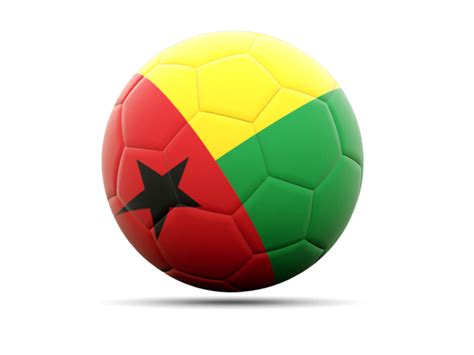 Football icon. Illustration of flag of Guinea-Bissau