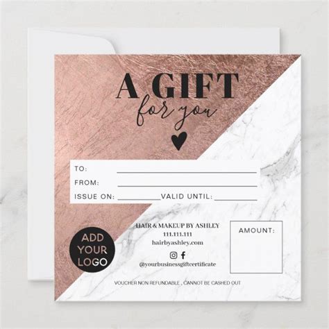 Christmas Gift Certificate Christmas Gift Card Cute Business Cards