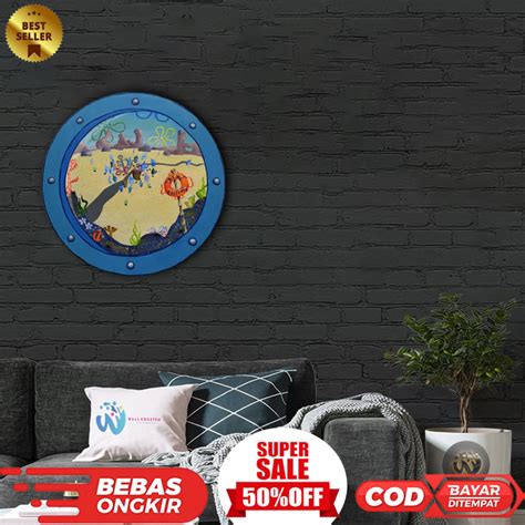 Jual Wall Coustem Hiasan Jendela Spongebob Bikini Bottom Diameter Besar Cm Hiasan Dinding