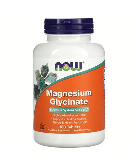 NOW FOODS MAGNESIUM GLYCINATE 180 TABLETS Parabioty