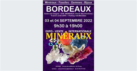 Salon Min Raux Fossiles Et Bijoux Bordeaux Date Horaires Tarifs