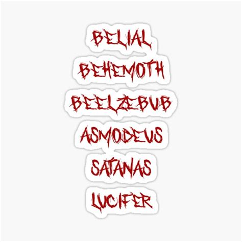 "names for the devil" Sticker for Sale by TeamMatschke | Redbubble