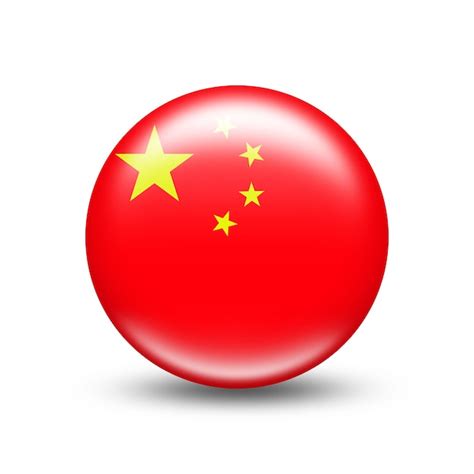 Premium Photo China Country Flag In Sphere With White Shadow