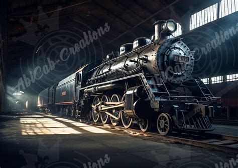 Printable-vintage Steam Train Station, Steamer,old Train, Art Deco ...