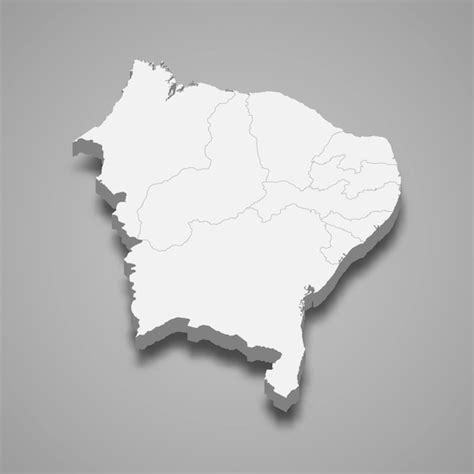 Premium Vector D Isometric Map Northeast Region Of Brazil