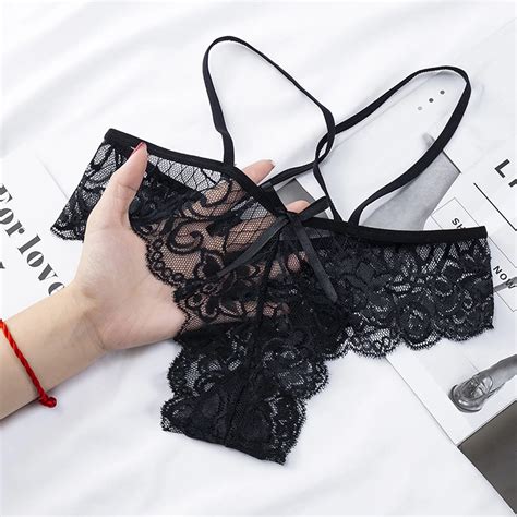 Women S Sexy Panties Erotic G String Thongs Low Waist Sex Underwear Transparent Lace Briefs Sexy