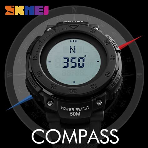 Skmei Outdoor Sport Compass Watch Men Digital Wristwatches Countdown