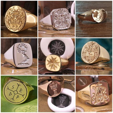 Custom Signet Engraved Ring Personalized Engraved Logo Text