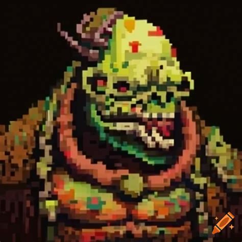 Pixel Art Portrait Of A Nurgle Biologus Putrifier On Craiyon