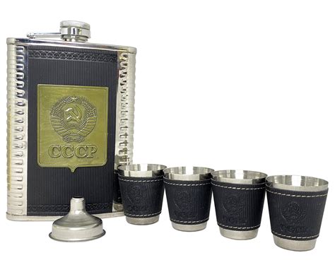 Подарочный набор для алкоголя патриотам СССР и России – воронка, фляга ...