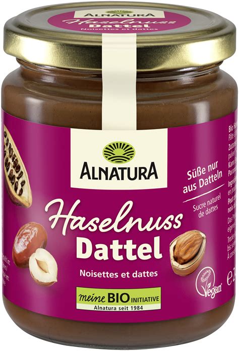 Haselnuss Dattel Creme 240 g in Bio Qualität von Alnatura