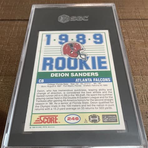 1989 Score 246 Deion Sanders Rookie SGC 8 5 Graded EBay