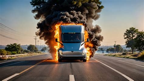 Teslas Electric Truck Goes Up In Flames SDN Global