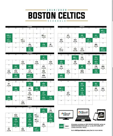 Boston Celtics Schedule 2021 19 Printable - PrintableSchedule.net ...