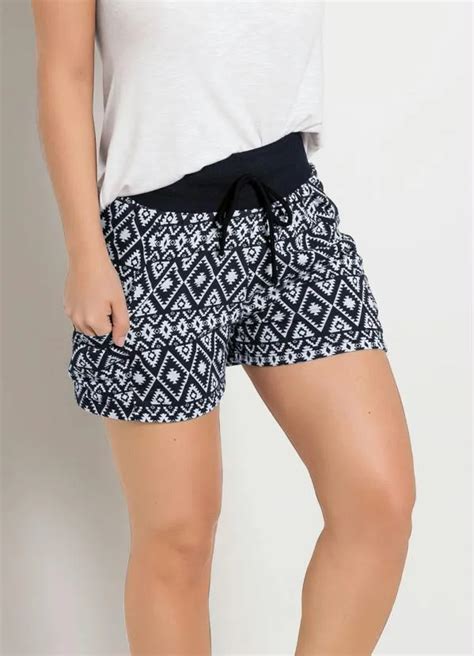 Shorts De C S Largo Em El Stico Tnico Moda Pop