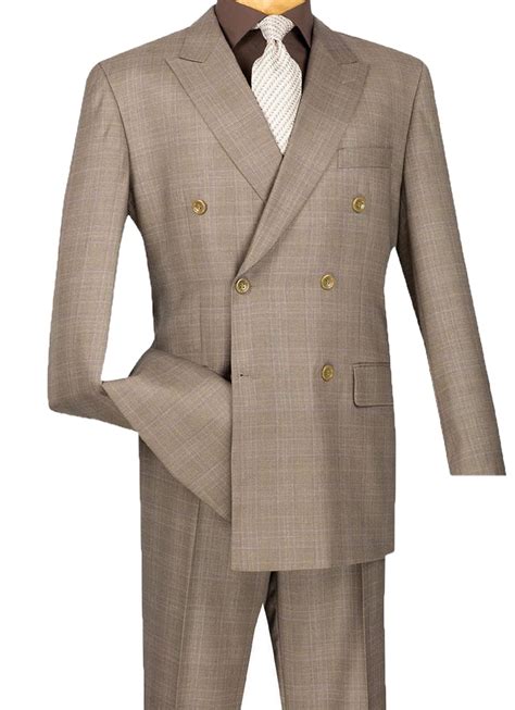 Alexander Collection Tan Double Breasted 2 Piece Suit Regular Fit