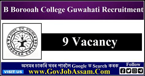 B Borooah College Guwahati Recruitment 2022 – 9 Librarian & Grade-IV Vacancy - GovJobAssam.Com ...