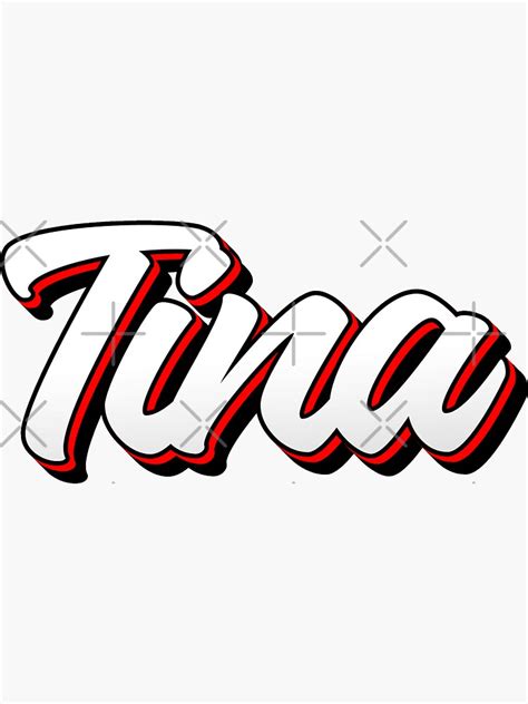 Retro Tina Name Label Sticker For Sale By Nafilnafiz Redbubble