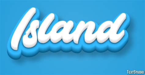 Island Blue 3D Text Effect Generator