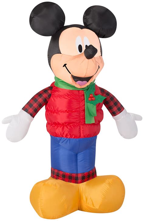 3.5' Airblown Mickey in Christmas Outfit Disney Christmas Inflatable ...