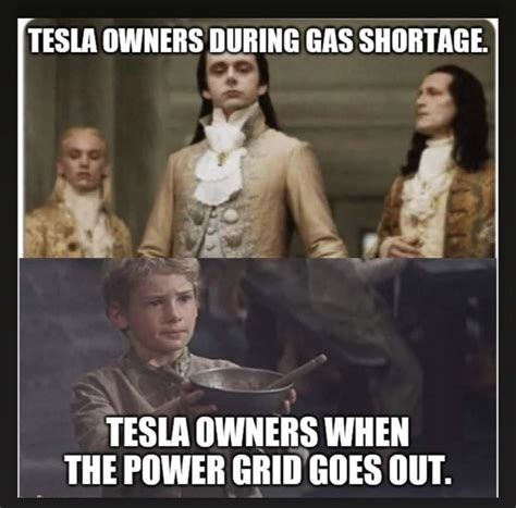 Tesla owners during gas shortage [67k upvotes on r/memes] : r ...