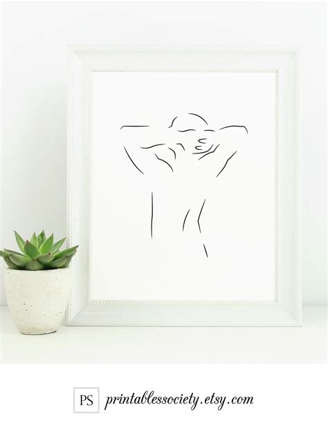 Male Body Print Male Line Art Minimalist Man Print Male Nude Etsy