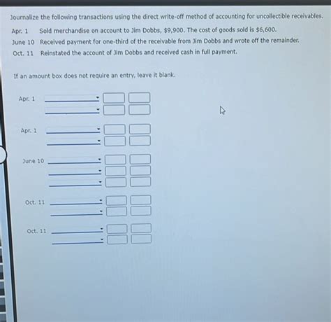 Solved Journalize The Following Transactions Using The Direct Write