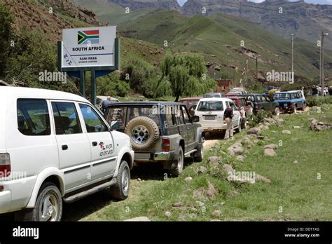 Border post between South Africa and Lesotho at Sani Pass Stock Photo ...