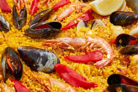 Seafood Paella from Spain Valencia Recipe Stock Image - Image of rustic, meal: 86298877