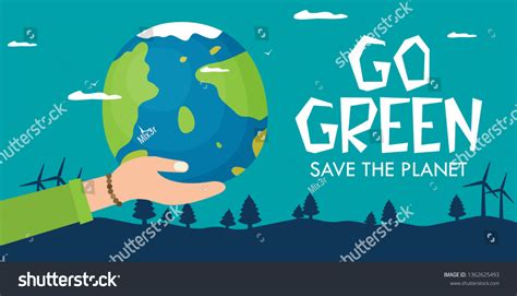 Illustration Happy Earth Day Banner Environment Stock Vector Royalty