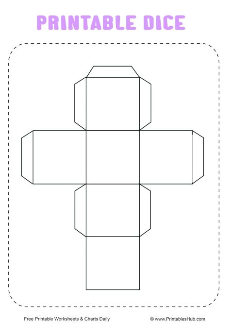 Free Printable Dice Template Pdf Blank And With Dots Printables Hub