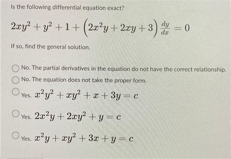 Solved Is The Following Differential Equation